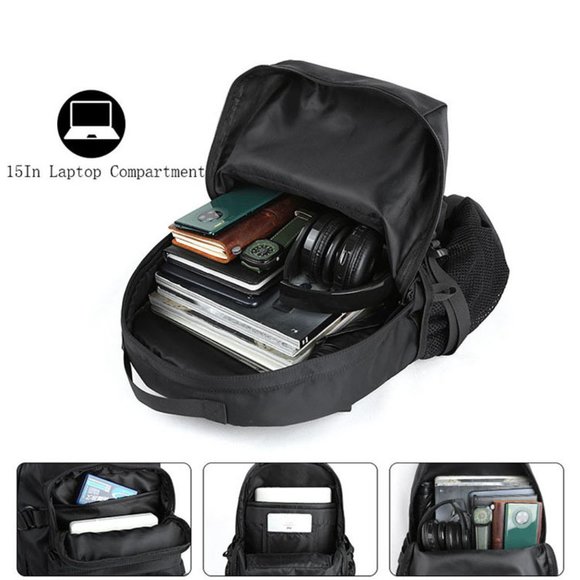Waterproof Men's Oxford Backpack Shoulder Bag Weekender Travel School Laptop Bag - Picture 7 of 10